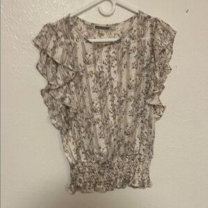 Floral Ruffle Sleeve Women's Top NWT!